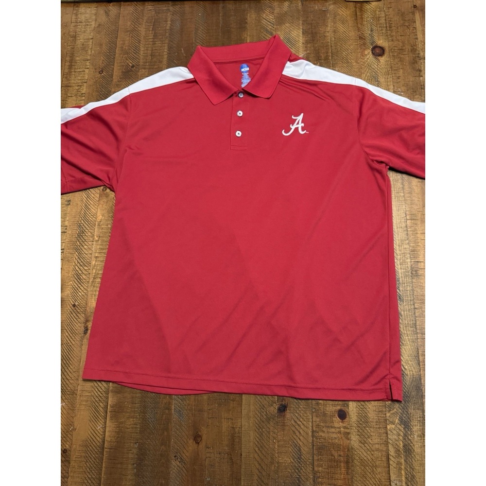 Alabama Crimson Tide Polo Shirt Mens 2XL XXL Red Dri-Fit NCAA Short Sleeve Golf